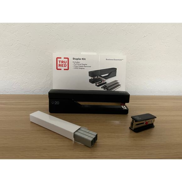 TRU RED Desktop Stapler Kit 20-Sheet Capacity Black TR58081 - Picture 4 of 10